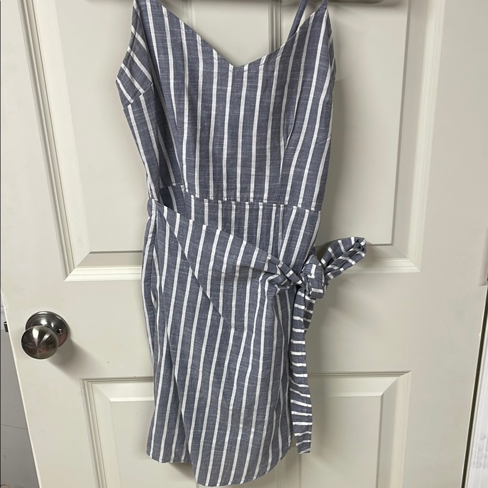 Abercrombie & Fitch Blue and White Asymmetrical Sundress
